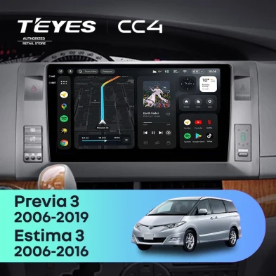 Штатная магнитола Teyes CC4 8/128 Toyota Previa, Estima AHR20 XR50 (2006-2019)