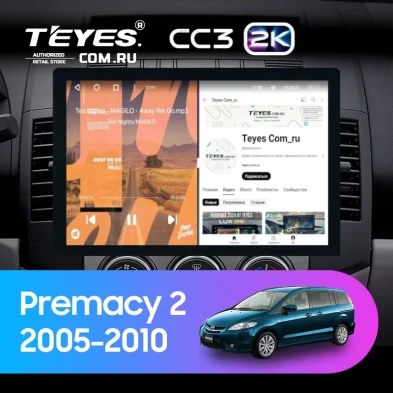 Штатная магнитола Teyes CC3 2K 6/128 Mazda Premacy 2 (2005-2010) (13")