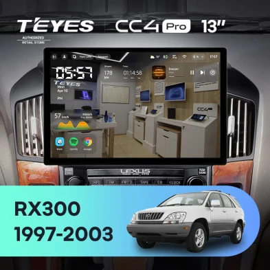 Штатная магнитола Teyes CC4 Pro 12/256 Lexus RX300 XU10 (1997-2003) F1 (13")