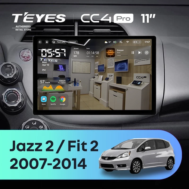 Штатная магнитола Teyes CC4 Pro 12/256 Honda Jazz 2 (2007-2014) (11")