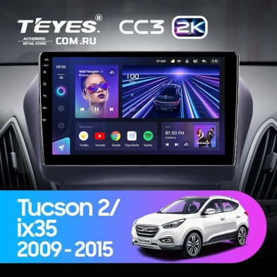 Штатная магнитола Teyes CC3 2K 4/32 Hyundai ix35 (2009-2015) (Tucson 2) Тип-AB (10")
