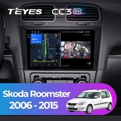 Штатная магнитола Teyes CC3 2K 4/32 Skoda Roomster (2006-2015)