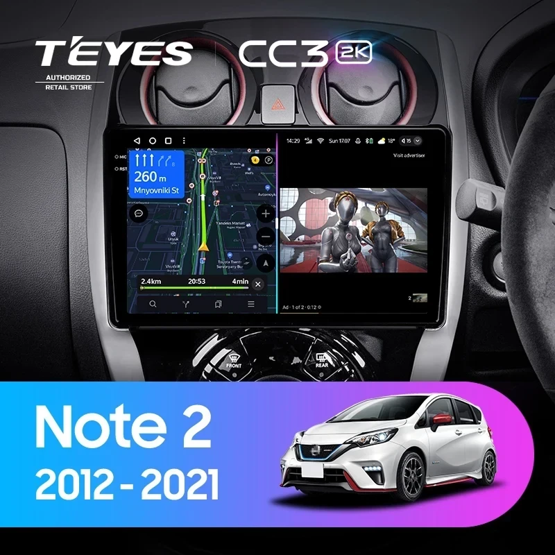 Штатная магнитола Teyes CC3 2K 4/32 Nissan Note 2 E12 (2012-2021)