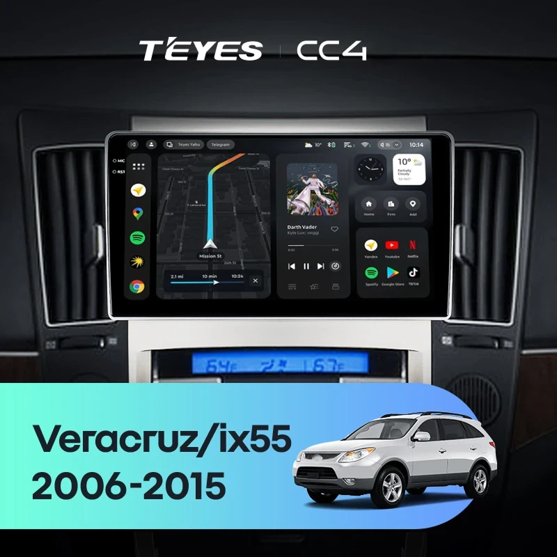 Штатная магнитола Teyes CC4 6/64 Hyundai ix55 (2006-2015)