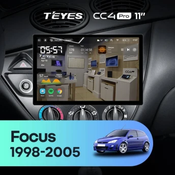 Штатная магнитола Teyes CC4 Pro 12/256 Ford Focus 1 (1998-2005) (11")