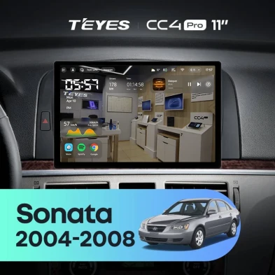 Штатная магнитола Teyes CC4 Pro 8/128 Hyundai Sonata NF (2004-2008) (11")