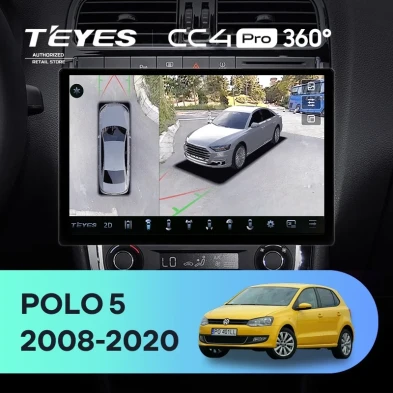 Штатная магнитола Teyes CC4 Pro 360 12/256 Volkswagen Polo 5 (2008-2020) F1 (13")