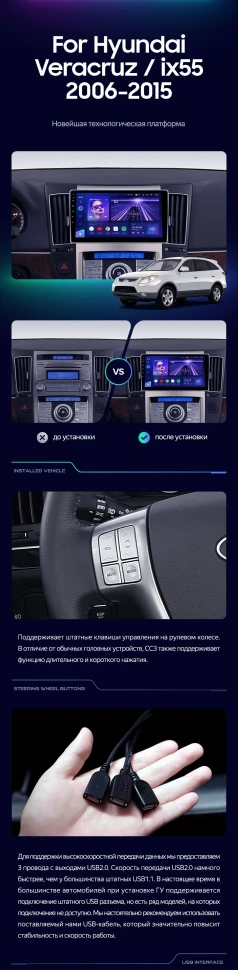 Штатная магнитола Teyes CC3 4/32 Hyundai ix55 (2006-2015)