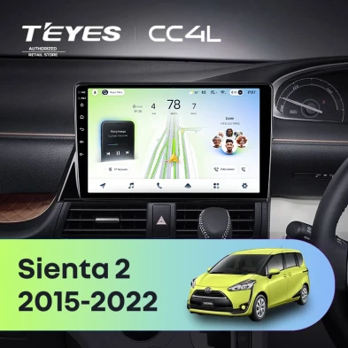 Штатная магнитола Teyes CC4L 6/64 Toyota Sienta 2 XP170 (2015-2022) Правый руль