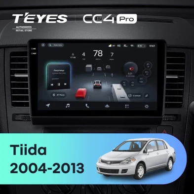 Штатная магнитола Teyes CC4 Pro 8/128 Nissan Tiida C11 (2004-2013) F2