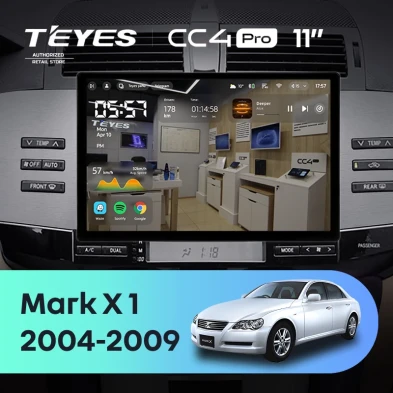 Штатная магнитола Teyes CC4 Pro 12/256 Toyota Mark X 1 X120 (2004-2009) (11")