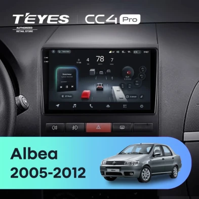 Штатная магнитола Teyes CC4 Pro 8/128 Fiat Albea (2005-2012)