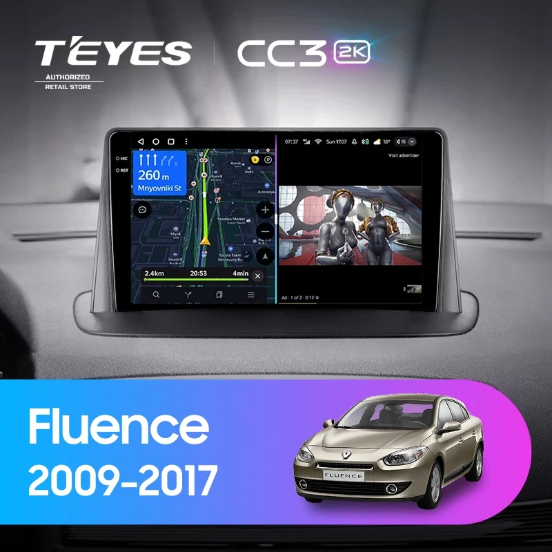 Штатная магнитола Teyes CC3L WiFi 2/32 Renault Fluence (2009-2017)