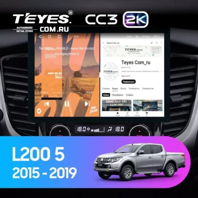 Штатная магнитола Teyes CC3 2K 360 6/128 Mitsubishi L200 5 (2015-2019) климат контроль F2 (13")