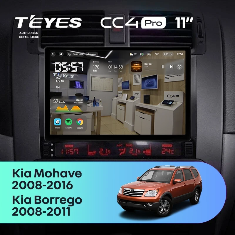 Штатная магнитола Teyes CC4 Pro 8/128 Kia Mohave (2008-2016) (11")