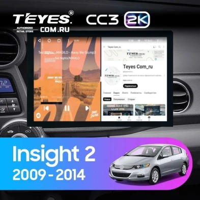 Штатная магнитола Teyes CC3 2K 360 6/128 Honda Insight 2 LHD (2009-2014) (13")
