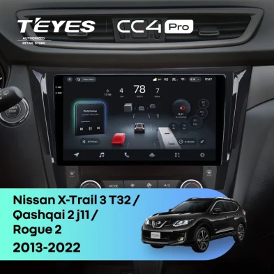 Штатная магнитола Teyes CC4 Pro 8/128 Nissan Rogue 2 (2013-2022) F3 Тип-C