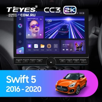 Штатная магнитола Teyes CC3 2K 6/128 Suzuki Swift 5 (2016-2020) (13" с кнопками)