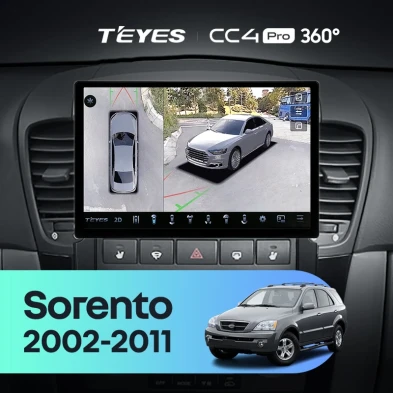 Штатная магнитола Teyes CC4 Pro 360 8/128 Kia Sorento BL (2002-2011) (11")