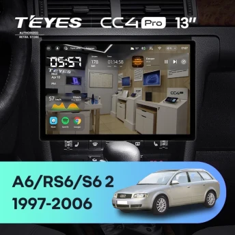 Штатная магнитола Teyes CC4 Pro 8/128 Audi RS6 1 (2002-2006) (13")