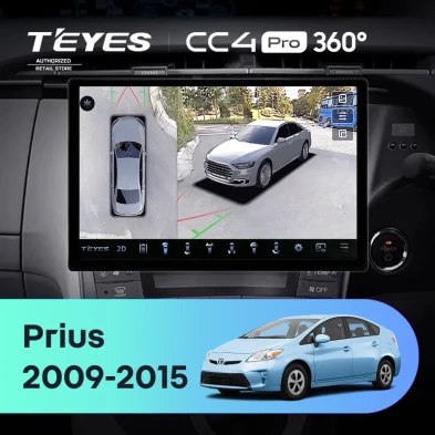 Штатная магнитола Teyes CC4 Pro 360 8/128 Toyota Prius 3 XW30 (2009-2015) F2 Правый руль (13")