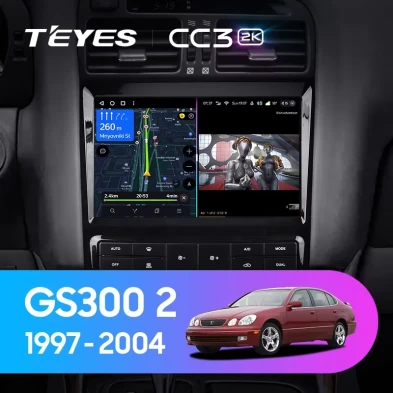 Штатная магнитола Teyes CC3 2K 360 6/128 Lexus GS300 2 S160 (1997-2004) Тип-A