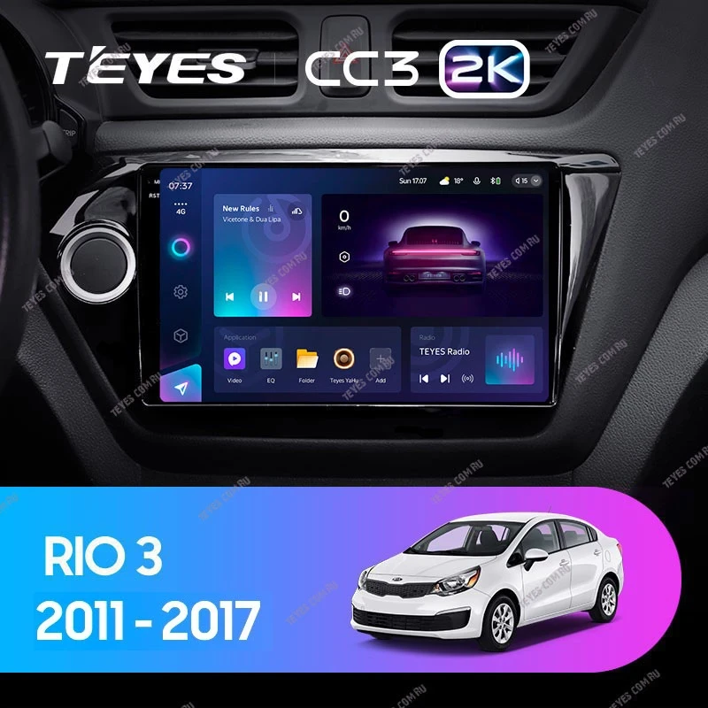 Штатная магнитола Teyes CC3 2K 4/32 Kia Rio 3 (2011-2017)