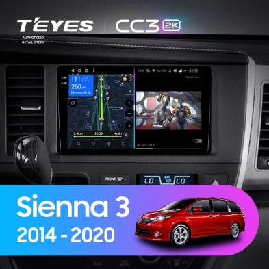 Штатная магнитола Teyes CC3 2K 360 6/128 Toyota Sienna 3 XL30 (2014-2020)