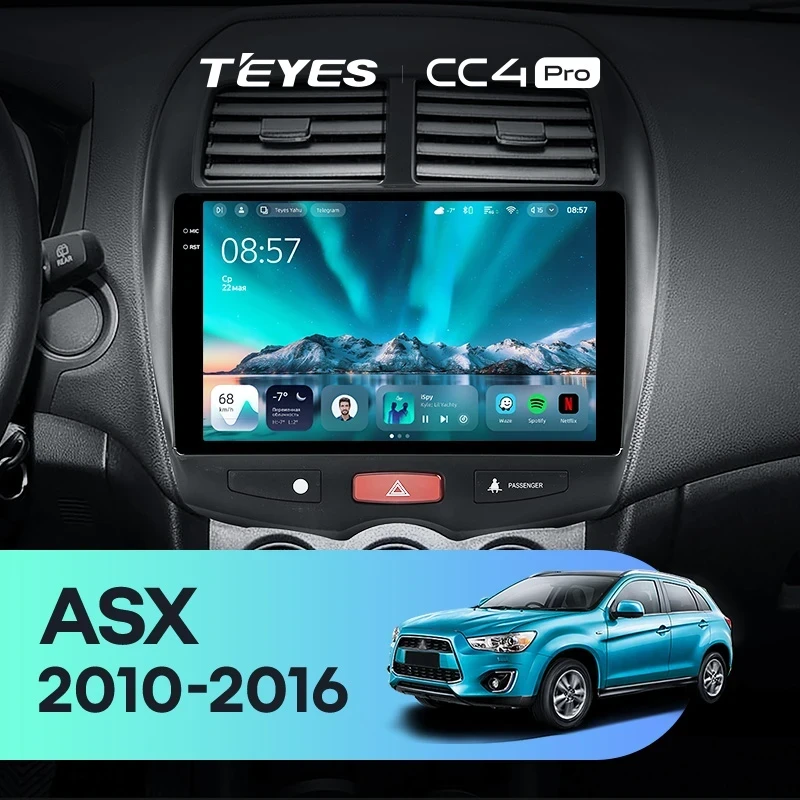 Штатная магнитола Teyes CC4 Pro 8/128 Mitsubishi ASX 1 (2010-2016) Тип-A